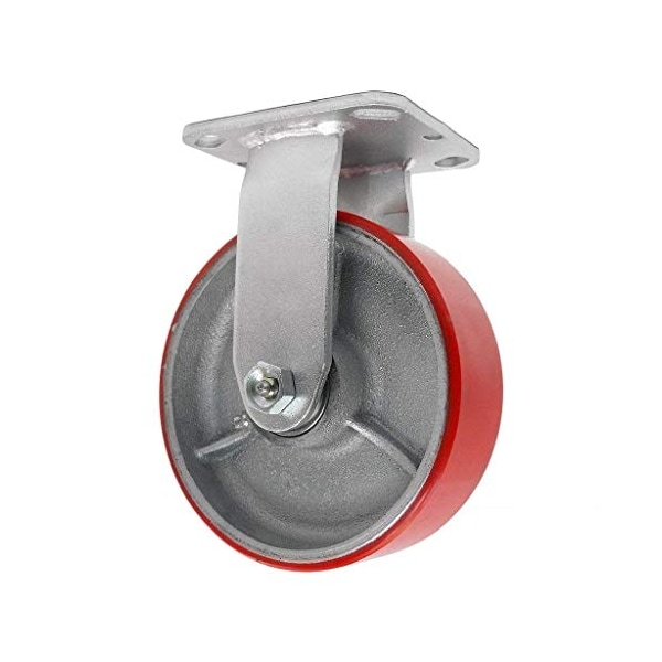 6" Rigid Fixed Caster, 6x2 Polyurethane on Iron Wheel, 1200 Lb